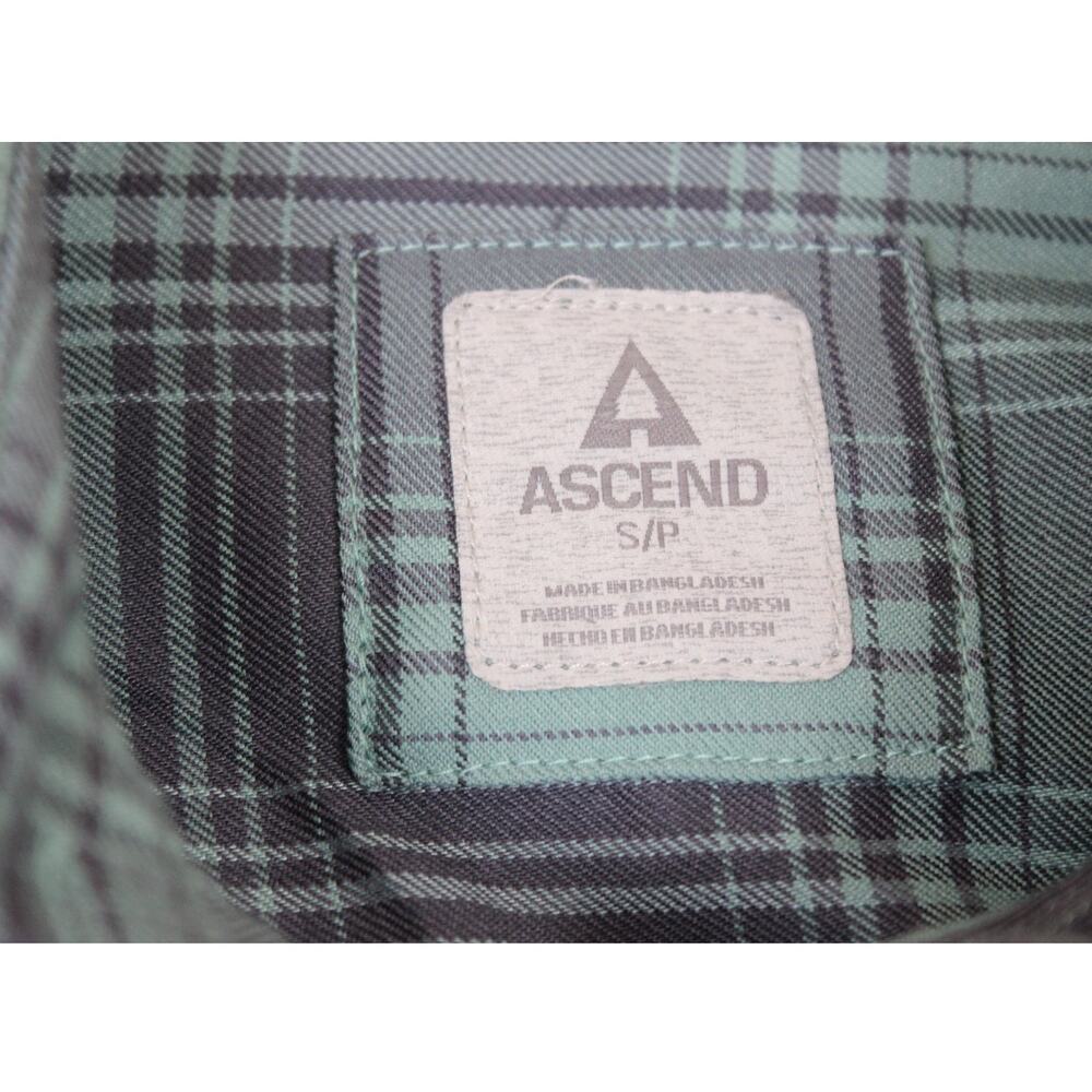 Ascend Women's S/P Trek ii Flannel Shirt LS Button Down Top Green - Picture 3 of 8